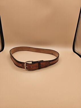 Vintage Hand-Tooled Leather Western Belt – "Gene" – Size 36